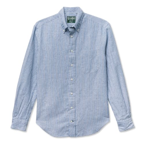 laydown image of Classic Striped Linen Shirt