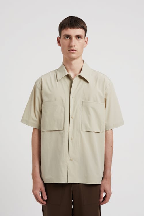 on model image of Hermann Travel Light Short Sleeve Shirt