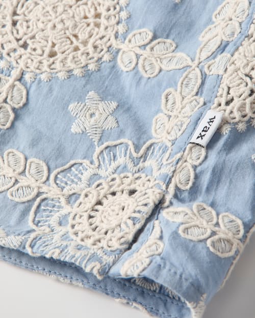 laydown detail image of Didcot Corded Floral Lace Short Sleeve Shirt