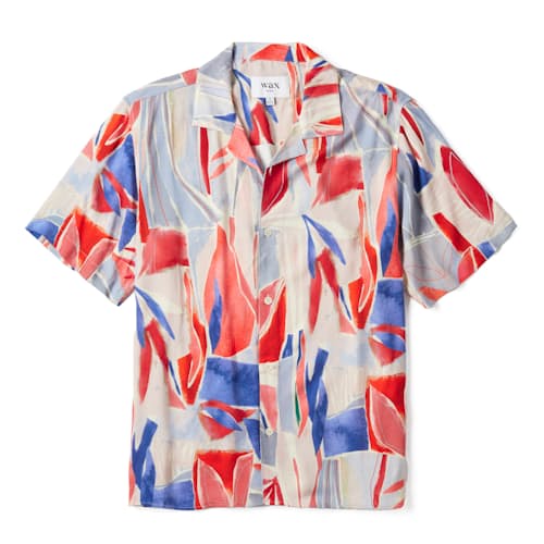 laydown image of Didcot Cut Out Leaf Short Sleeve Shirt