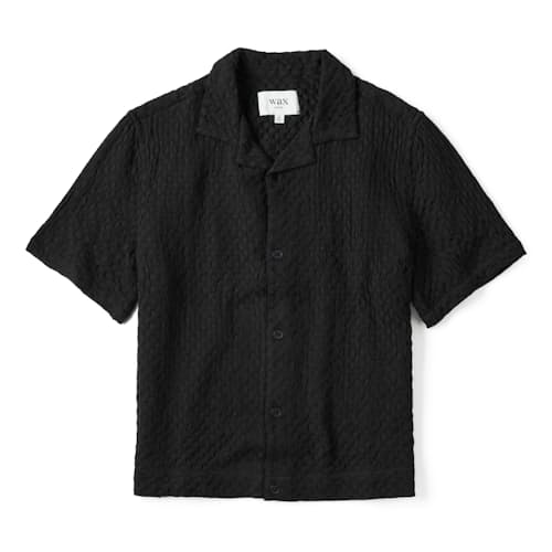 laydown image of Lido Boxy Dobby Waffle Short Sleeve Shirt