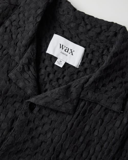 laydown detail image of Lido Boxy Dobby Waffle Short Sleeve Shirt