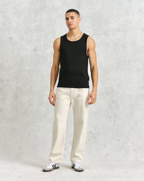 on model image of Montague Ribbed Tank Top