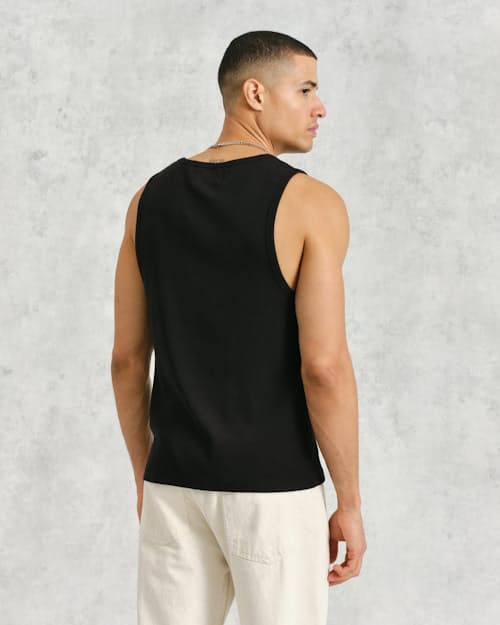 on model image of Montague Ribbed Tank Top