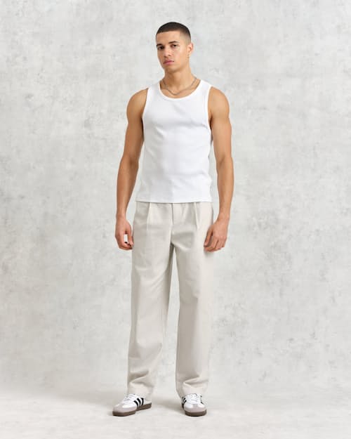 on model image of Montague Ribbed Tank Top