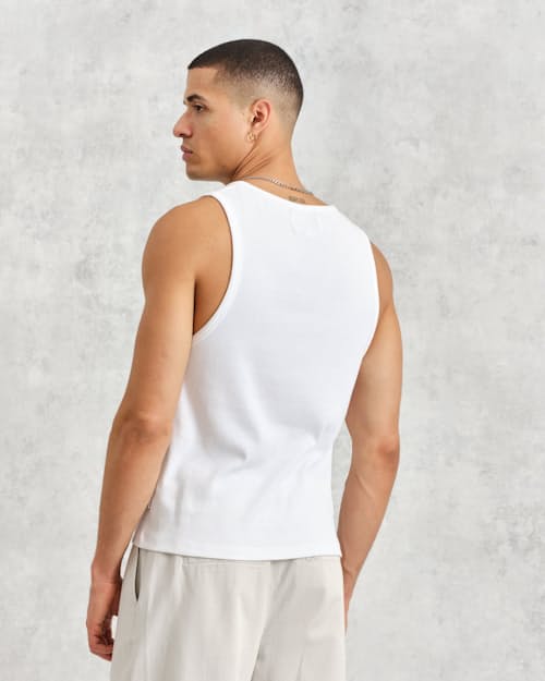 on model image of Montague Ribbed Tank Top