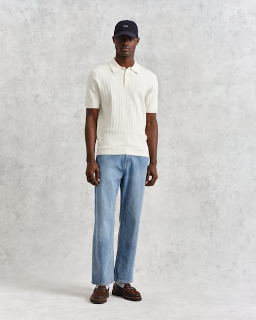 on model image of Naples Knit Polo