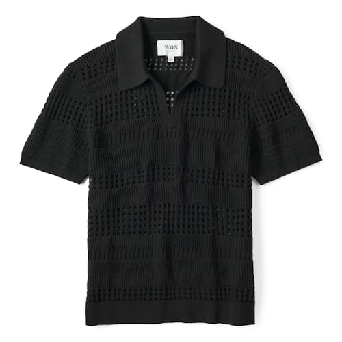 laydown image of Siena Open Knit Polo