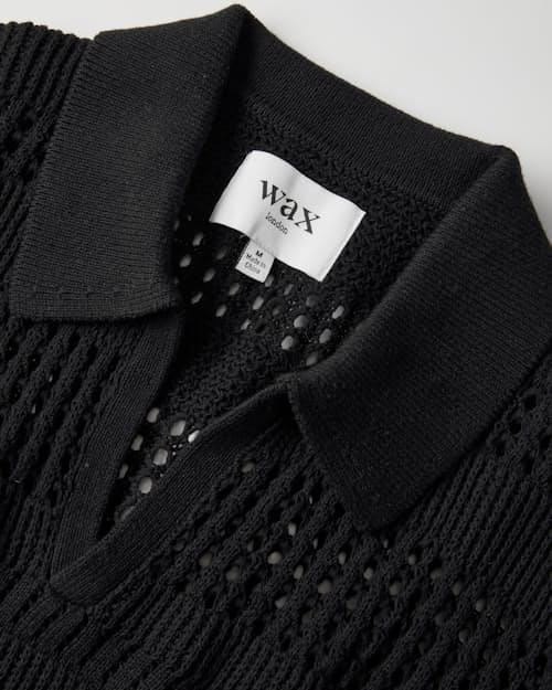 laydown detail image of Siena Open Knit Polo