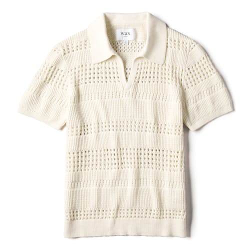 laydown image of Siena Open Knit Polo
