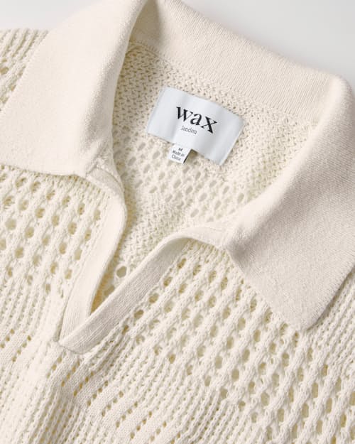 laydown detail image of Siena Open Knit Polo