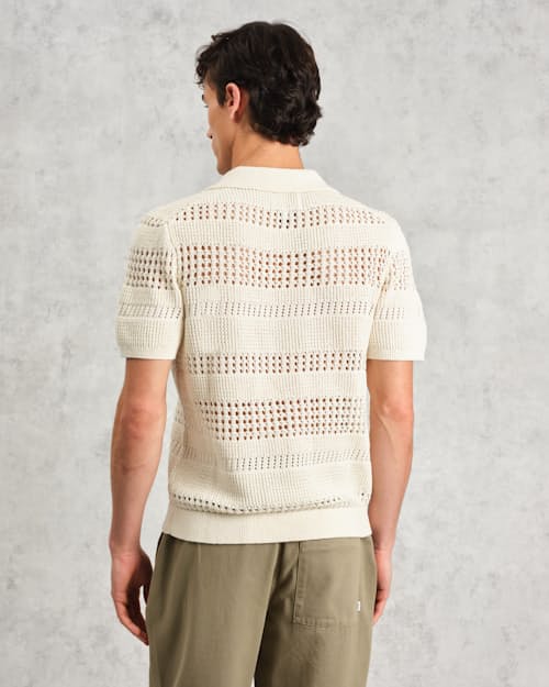 on model image of Siena Open Knit Polo