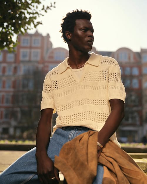 lifestyle image of Siena Open Knit Polo