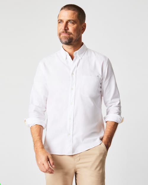 on model image of Tuscumbia Classic Long Sleeve Shirt
