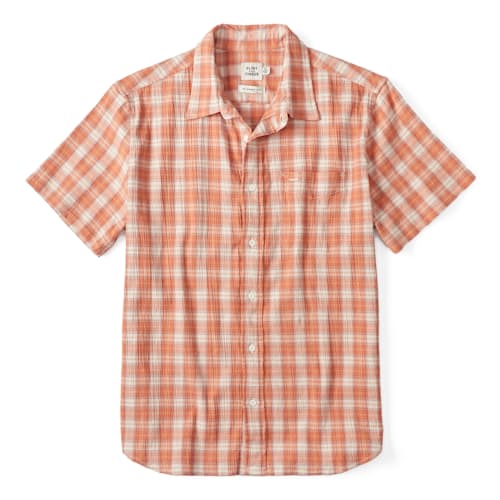 laydown image of Seersucker Short Sleeve Button Down