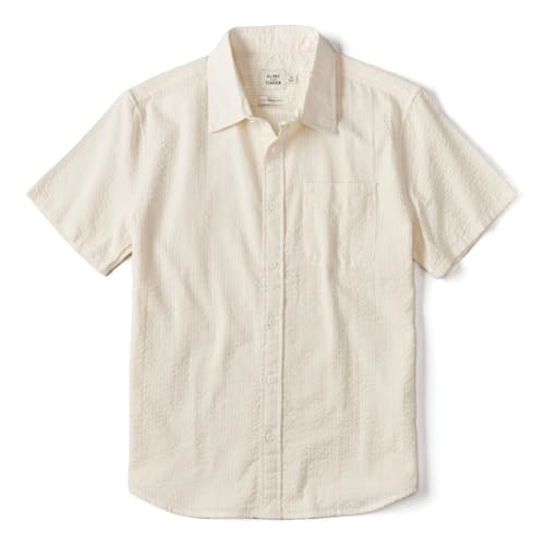 laydown image of Seersucker Short Sleeve Button Down
