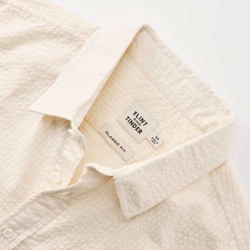 laydown detail image of Seersucker Short Sleeve Button Down