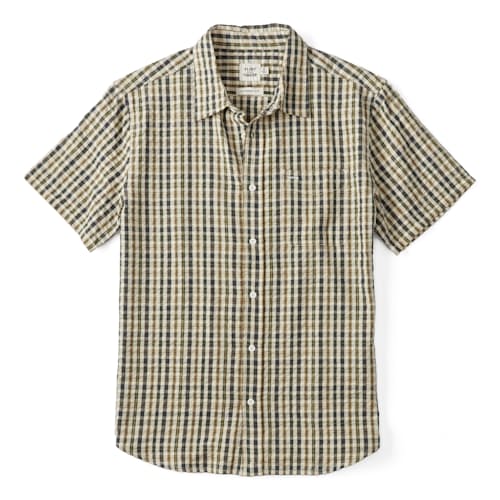 laydown image of Seersucker Short Sleeve Button Down