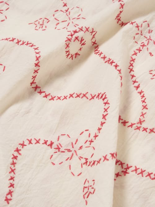 laydown detail image of Kantha Embroidered Summer Camp Collar Shirt
