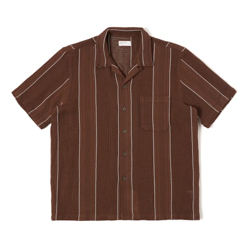laydown image of Open Weave Camp Collar Shirt