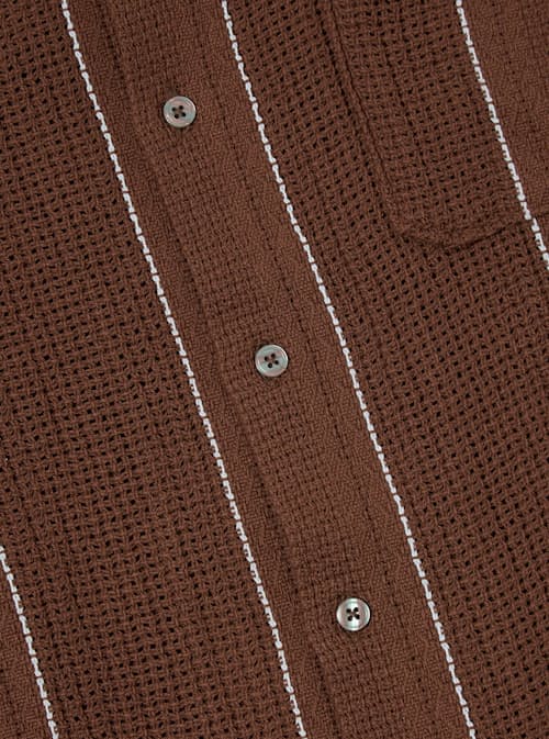 laydown detail image of Open Weave Camp Collar Shirt