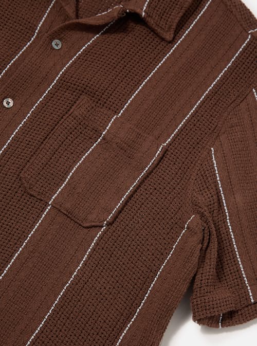 laydown detail image of Open Weave Camp Collar Shirt