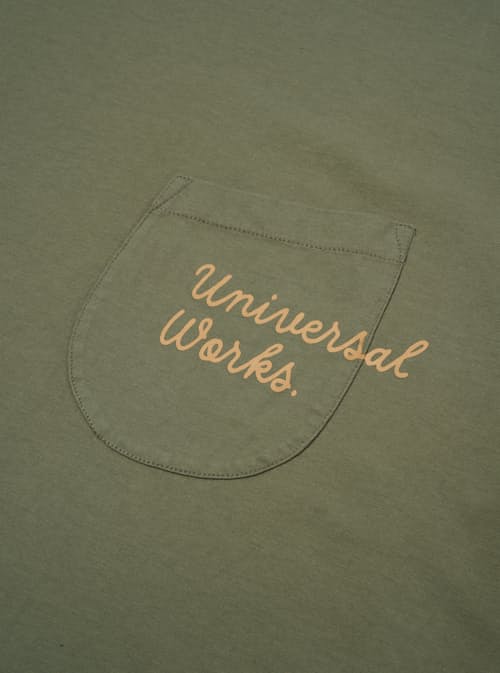 laydown detail image of Universal Works Logo T-Shirt