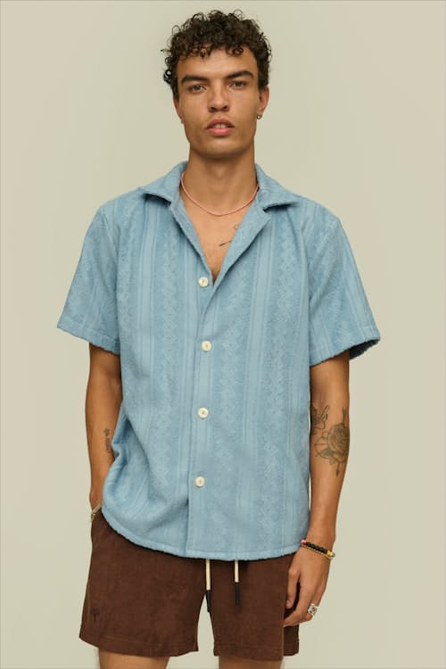 on model image of Ancora Cuba Terry Shirt