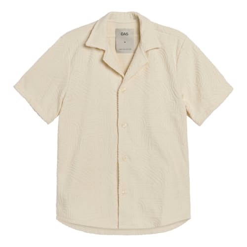 laydown image of Cream Golconda Cuba Terry Shirt