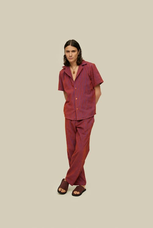 on model image of Deep Cut Cuba Terry Shirt