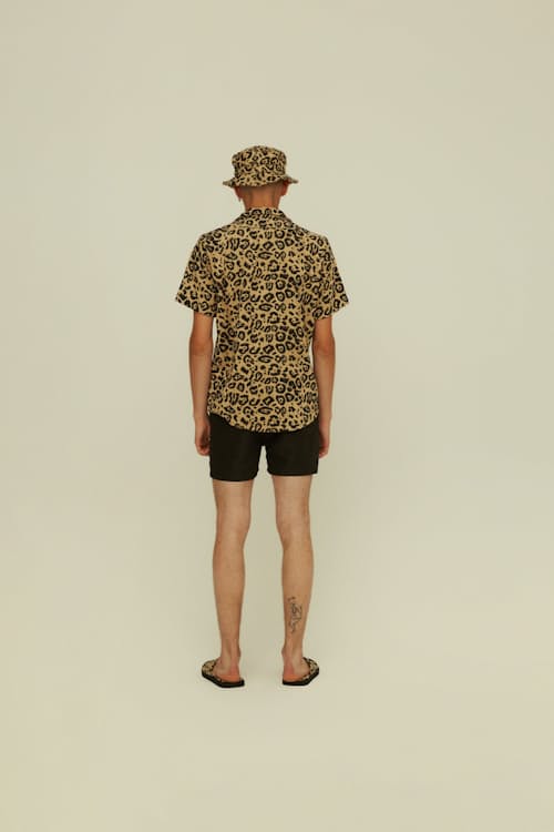 on model image of Leo Short Sleeve Terry Shirt