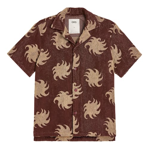 laydown image of Mocha Ember Cuba Terry Shirt