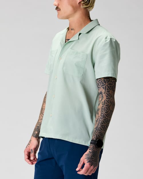 on model image of Airweave Performance Camp Collar Shirt