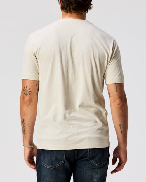 on model image of Hemp Henley