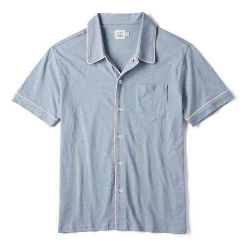 laydown image of Hemp Short Sleeve Knit Shirt