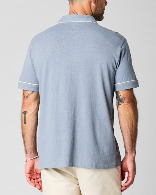 on model image of Hemp Short Sleeve Knit Shirt