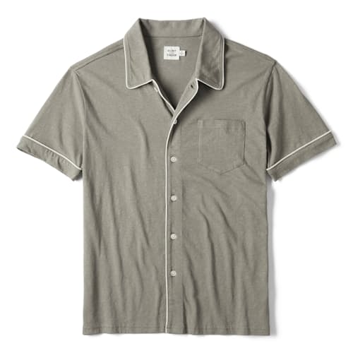laydown image of Hemp Short Sleeve Knit Shirt