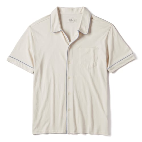 laydown image of Hemp Short Sleeve Knit Shirt