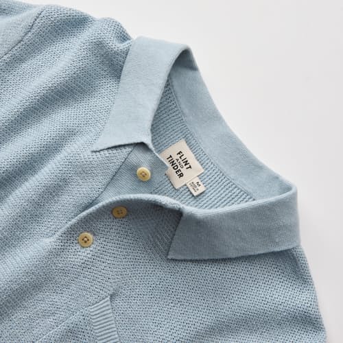 laydown detail image of Cotton Linen Sweater Polo Shirt
