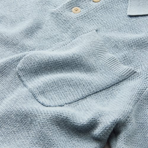 laydown detail image of Cotton Linen Sweater Polo Shirt