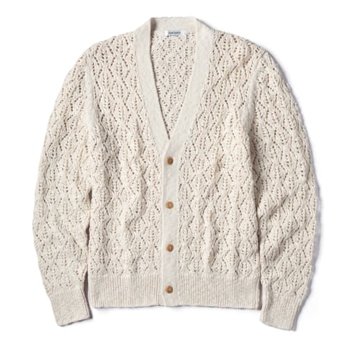 laydown image of Classic Lace Knit Cardigan