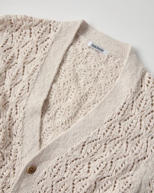 laydown detail image of Classic Lace Knit Cardigan