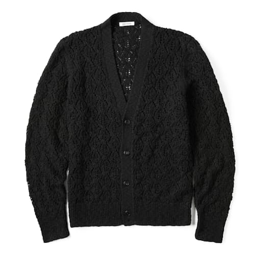 laydown image of Classic Lace Knit Cardigan