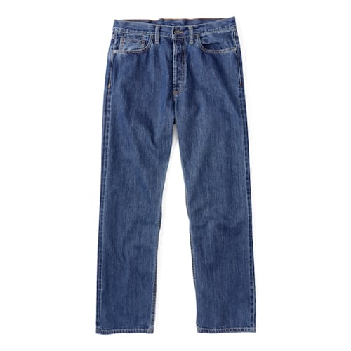laydown image of Classic Straight Selvedge Denim Jeans