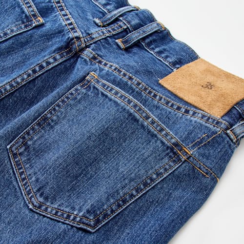 laydown detail image of Classic Straight Selvedge Denim Jeans