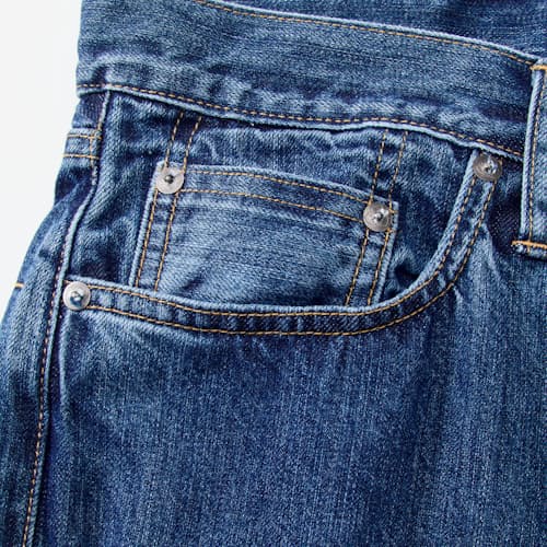 laydown detail image of Classic Straight Selvedge Denim Jeans