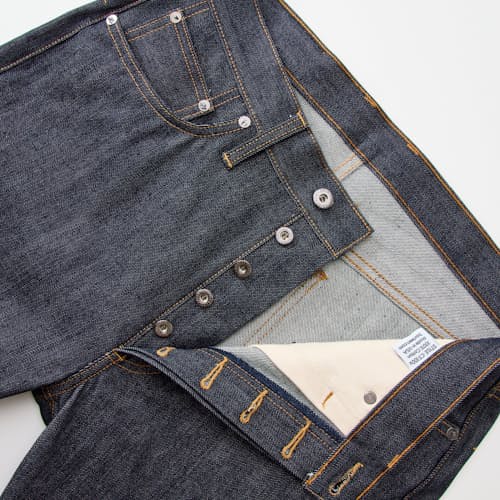 laydown detail image of Classic Tapered Selvedge Denim Jeans