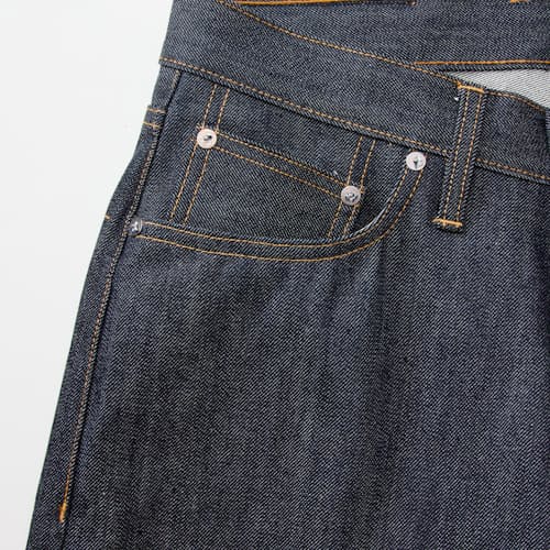 laydown detail image of Classic Tapered Selvedge Denim Jeans