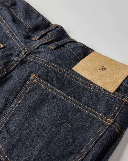 laydown detail image of Classic Straight Selvedge Denim Jeans