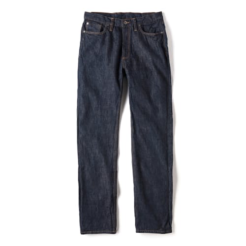 laydown image of Classic Straight Selvedge Denim Jeans